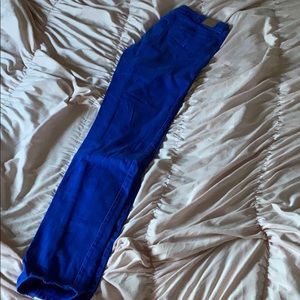 Blue skinny stretch dress pants